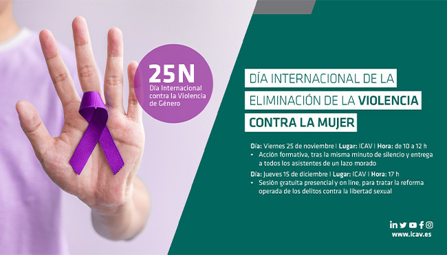Únete con el ICAV al Día Internacional de la Eliminación de la Violencia contra la Mujer, el próximo 25N